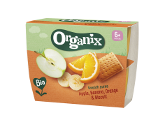 Organix Bio apple-banana-orange-biscuit 4x100g