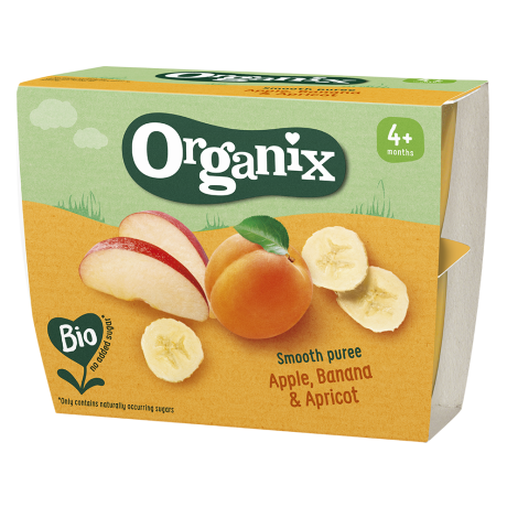 Organix Bio apple-banana-apricot 4x100g