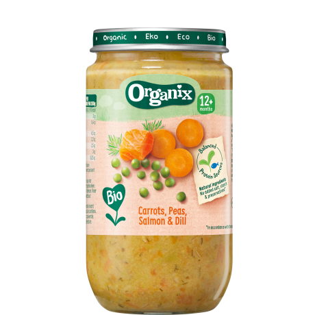 wortel, erwtjes & zalm baby maaltijd Organix2